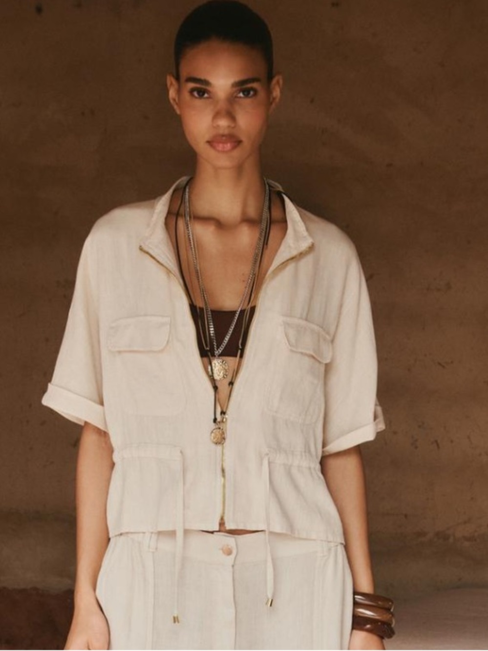 Zara NWT linen blend shirt 7940/734